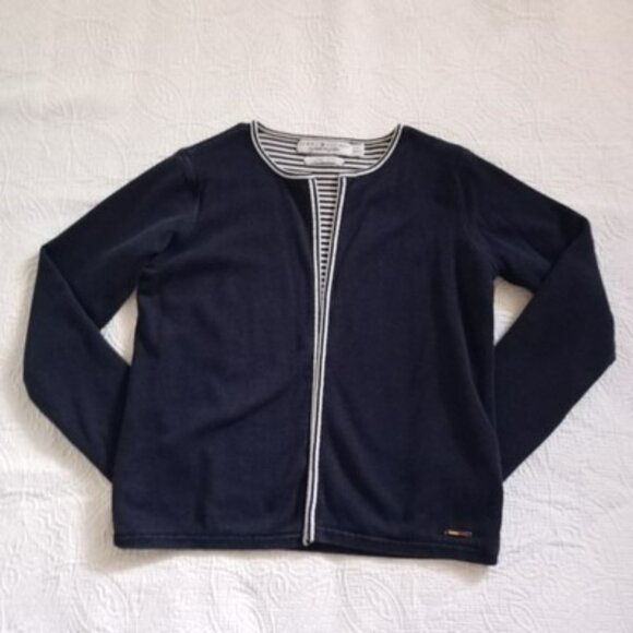 Tommy Hilfiger Cardigan Sweater Womens Navy Blue S Petite 100% Cotton - Picture 7 of 11